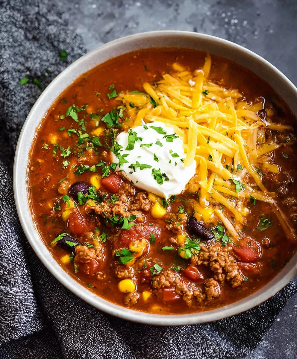 Easy Beef Taco Soup - Quick & Flavorful Dinner