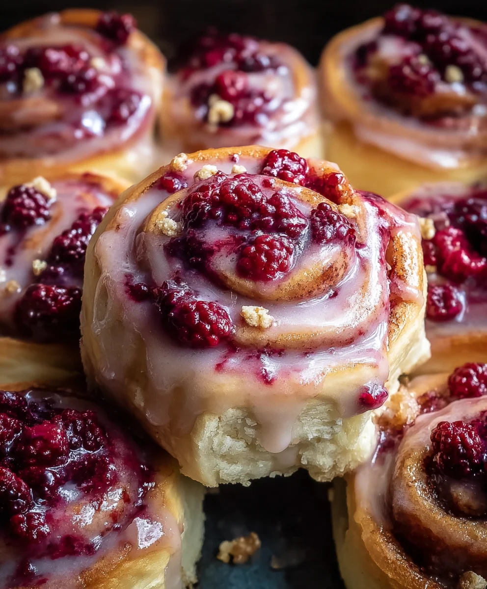 Soft Gooey Blackberry Raspberry Sweet Rolls