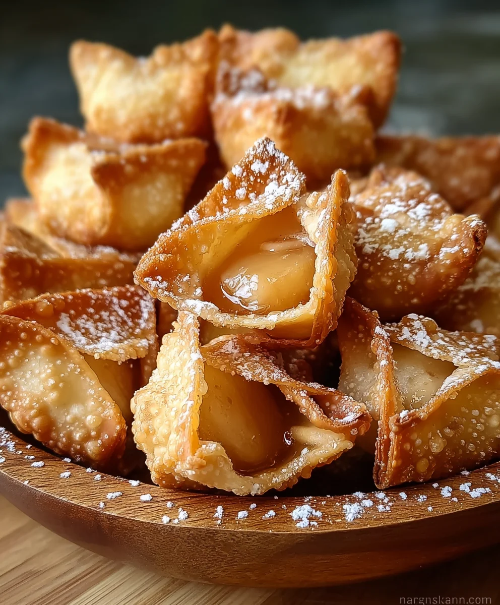 Crispy Wonton Apple Pie Bites - Easy Dessert