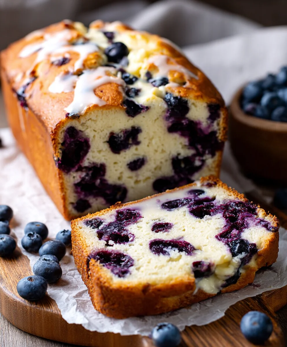 Easy Blueberry Cream Cheese Bread - Delicious Recipe