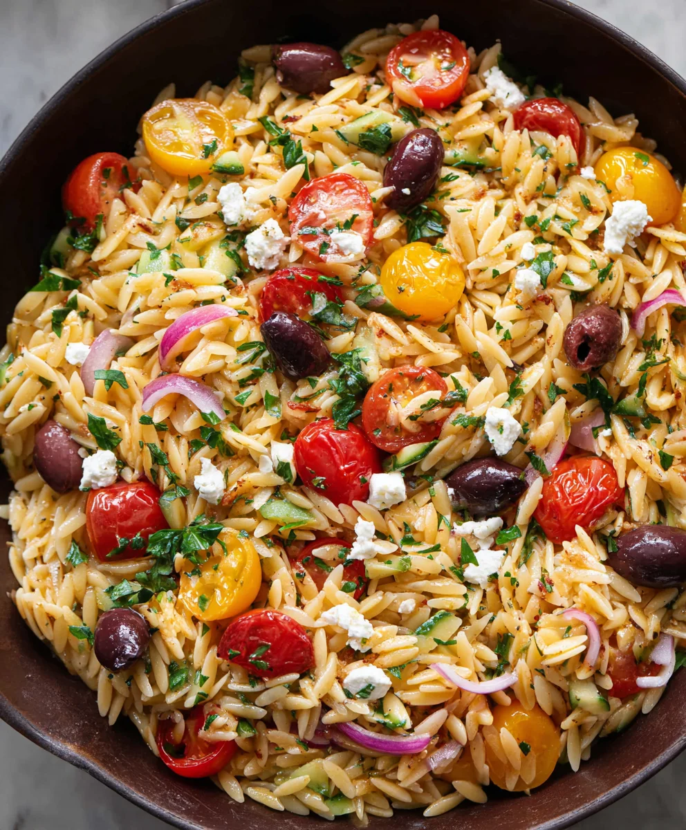 Easy Greek Orzo Pasta Recipe- Flavorful Mediterranean Meal