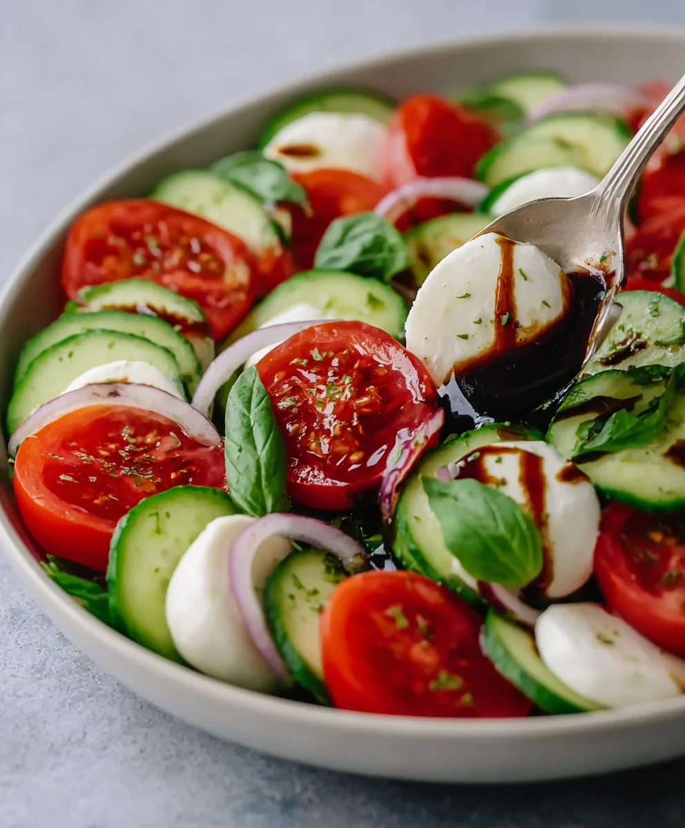 Fresh Cucumber Caprese Salad Recipe - Light & Easy