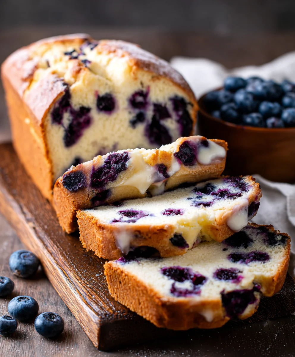 Easy Blueberry Cream Cheese Bread - Delicious Recipe
