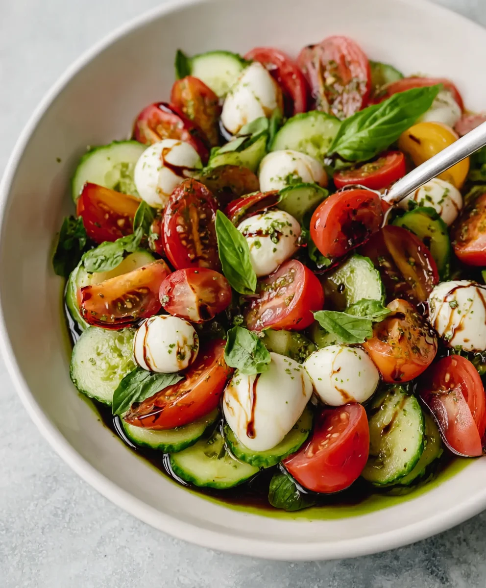 Fresh Cucumber Caprese Salad Recipe - Light & Easy