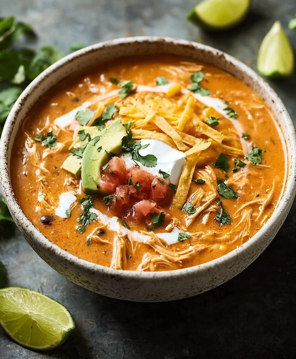 Creamy Chicken Enchilada Soup-Easy & Delicious Recipe