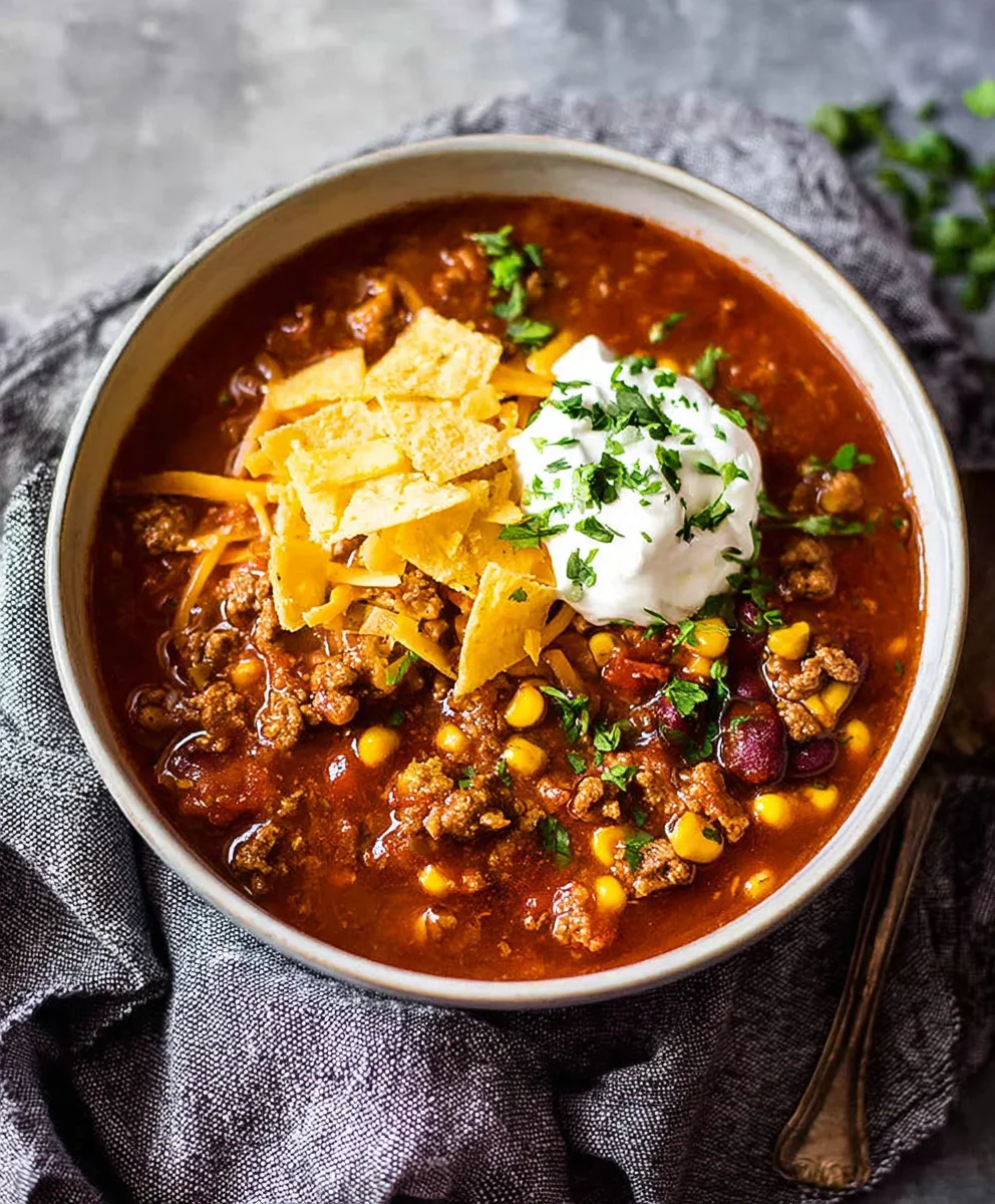 Easy Beef Taco Soup - Quick & Flavorful Dinner