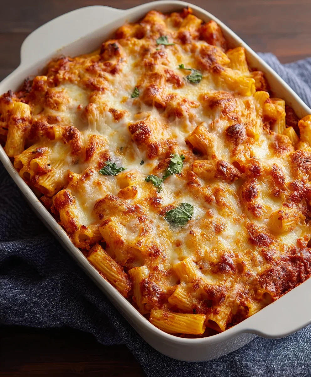 Easy Three Cheese Baked Ziti Recipe