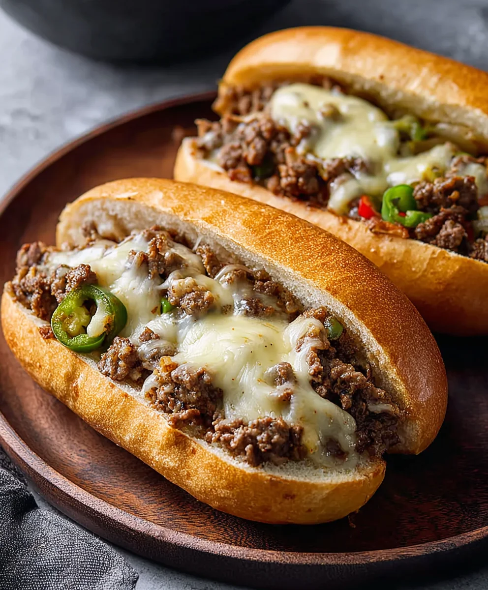 Easy Ground Beef Philly Cheesesteak Recipe