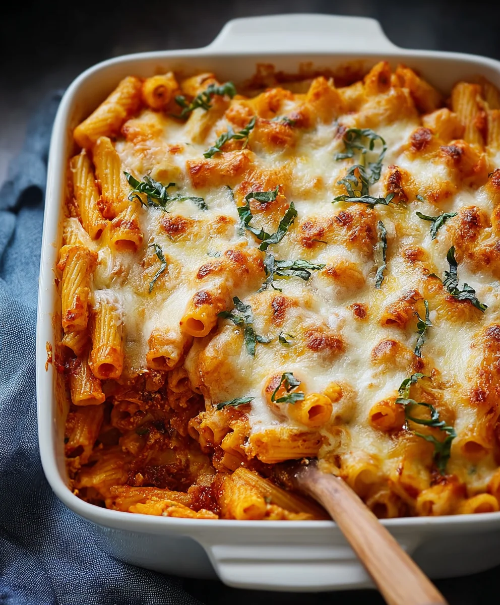 Easy Three Cheese Baked Ziti Recipe