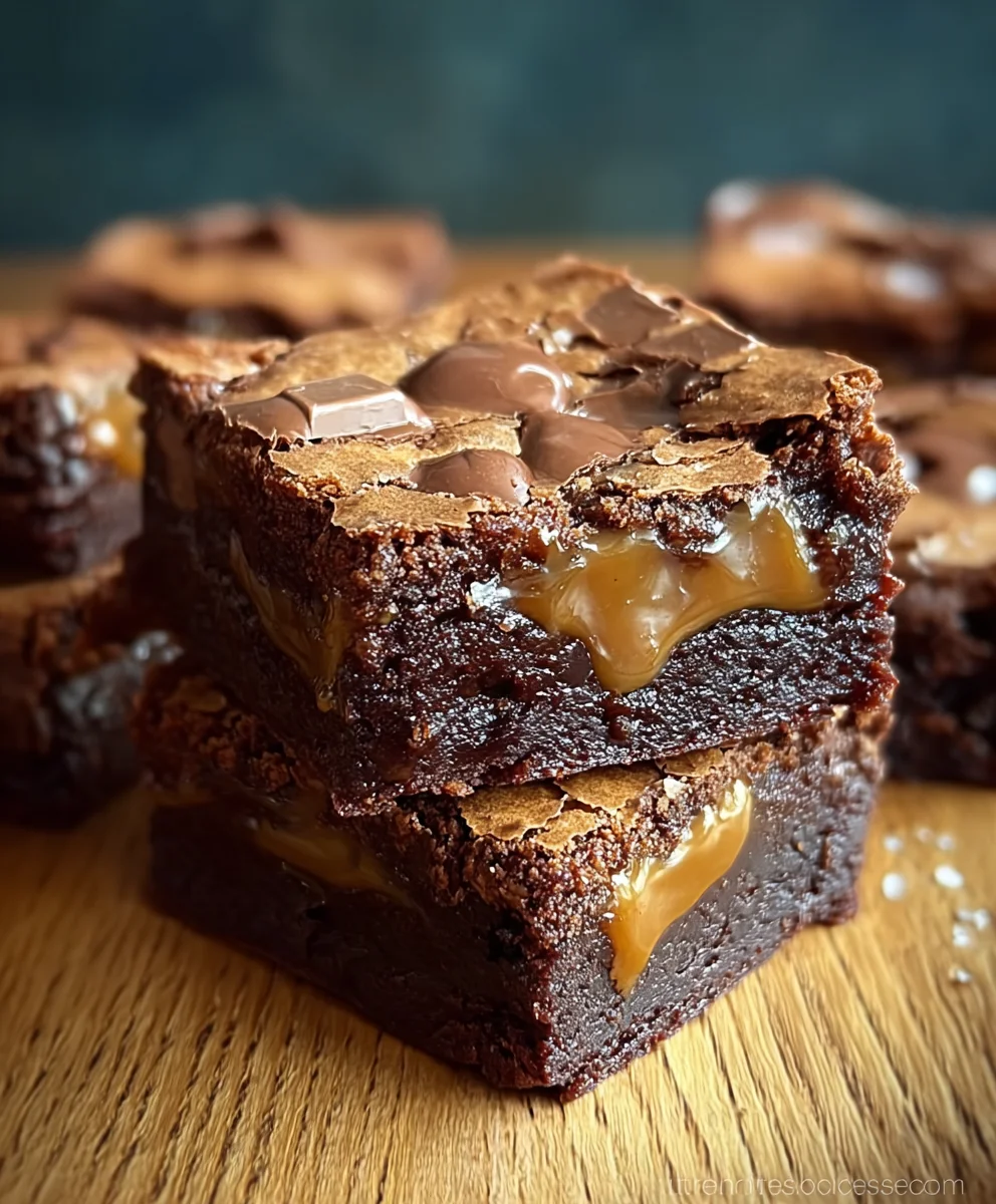 Caramel Chocolate Chunk Brownies-Decadent Treat