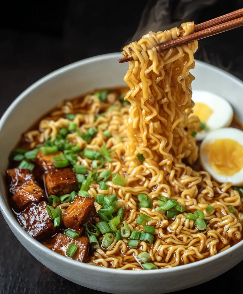 Easy Saucy Ramen Noodles-Quick Beef Flavor Burst