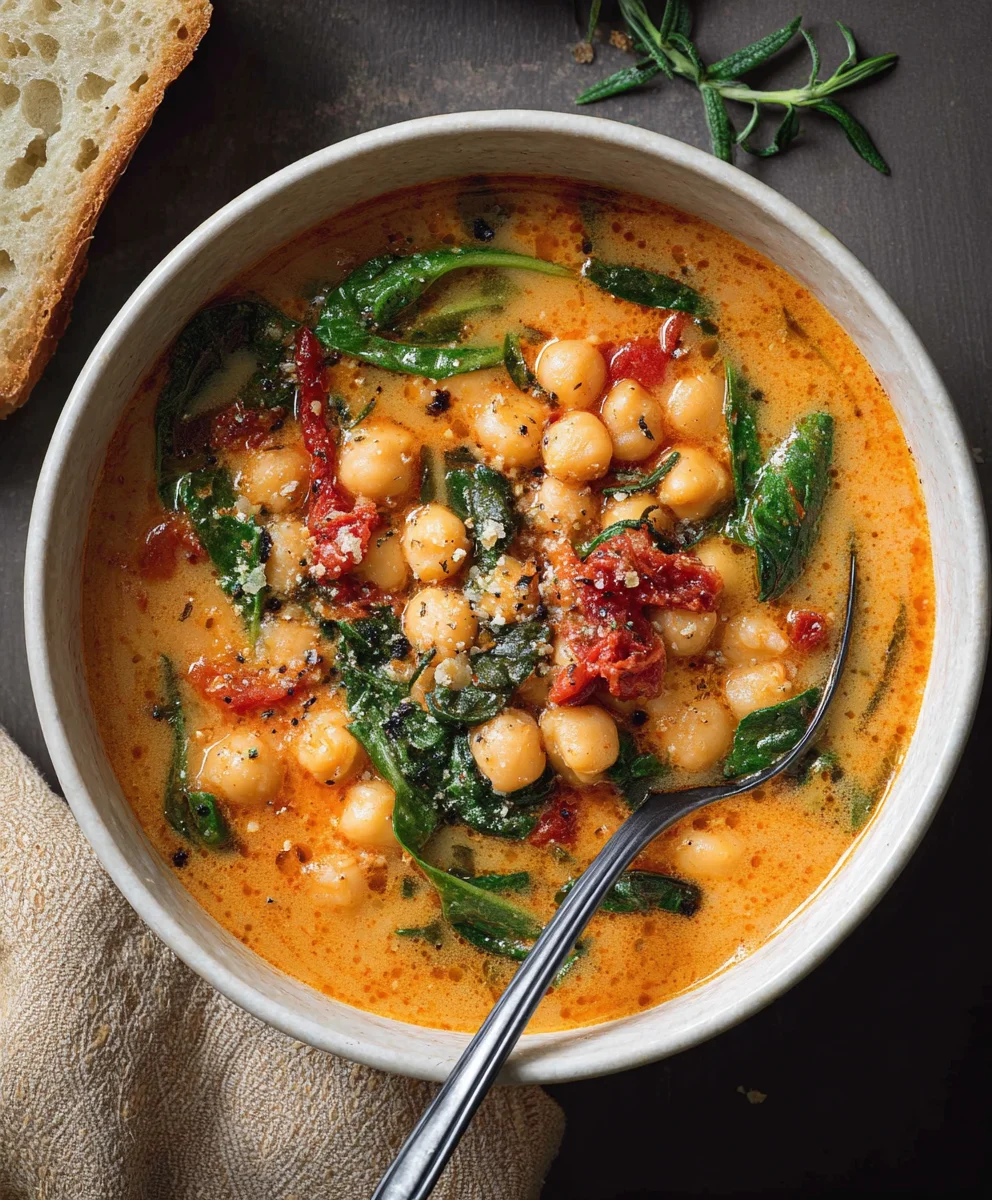 Hearty Tuscan Garbanzo Bean Soup - Delicious & Easy
