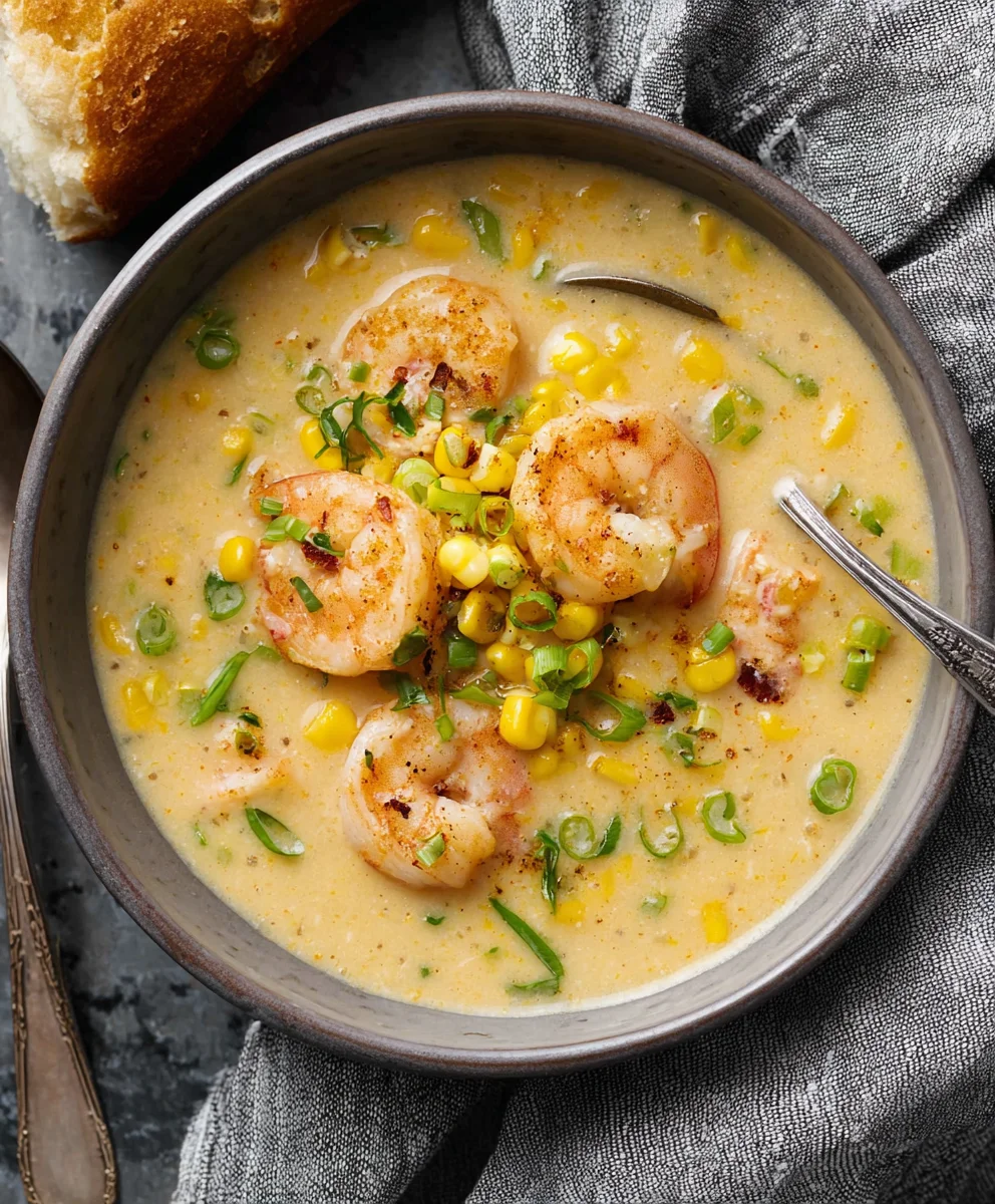 Creamy Shrimp Corn Soup- Easy Comfort Food Recipe