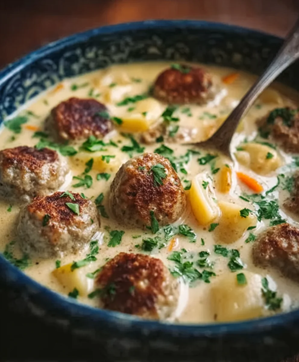 Cozy Beef Meatball Soup-Comforting Swedish Flavor