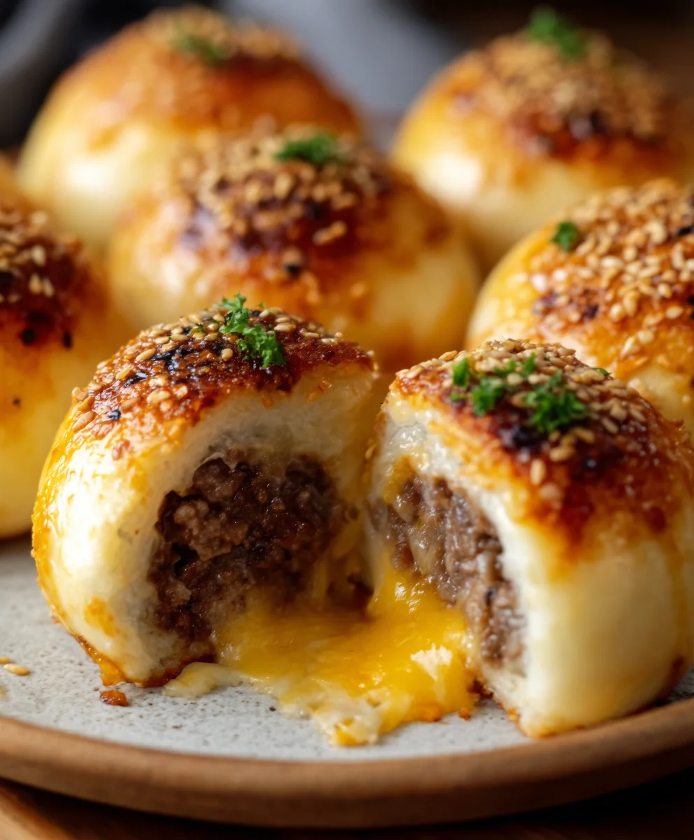 Garlic Parmesan Cheeseburger Bombs Easy Recipe