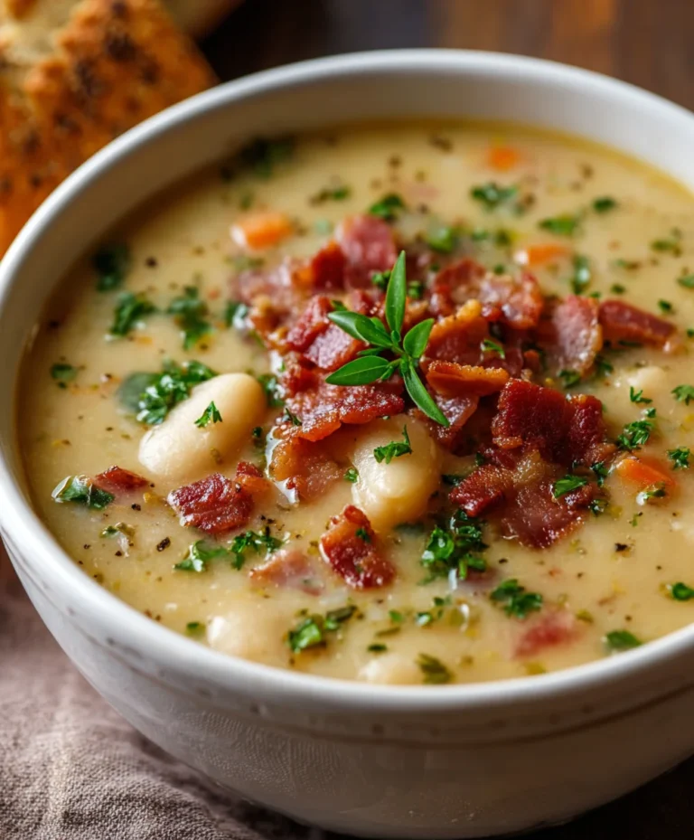 Hearty Beef Beef Bacon White Bean Soup Recipe