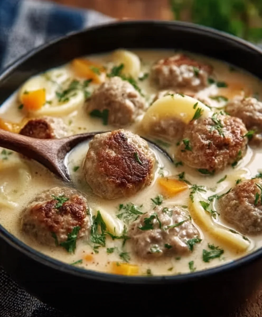 Cozy Beef Meatball Soup-Comforting Swedish Flavor