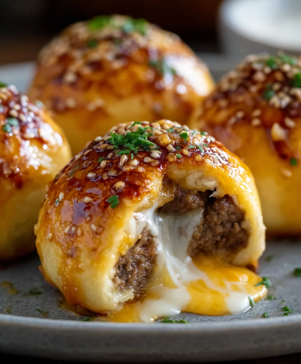 Garlic Parmesan Cheeseburger Bombs Easy Recipe