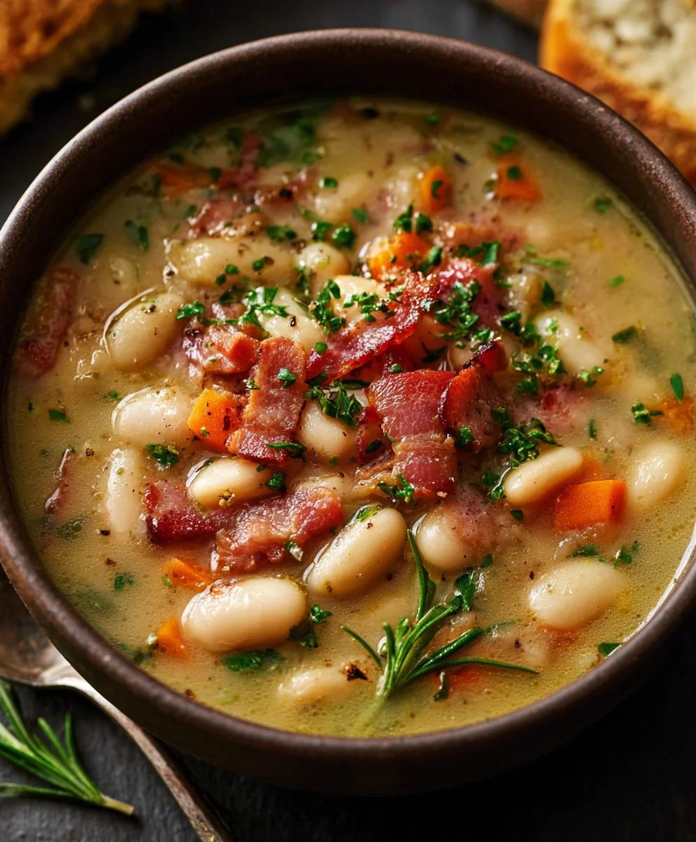 Hearty Beef Beef Bacon White Bean Soup Recipe
