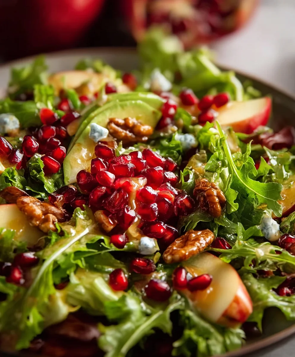 Pomegranate Christmas Salad Honey Mustard Dressing Alrightwithme