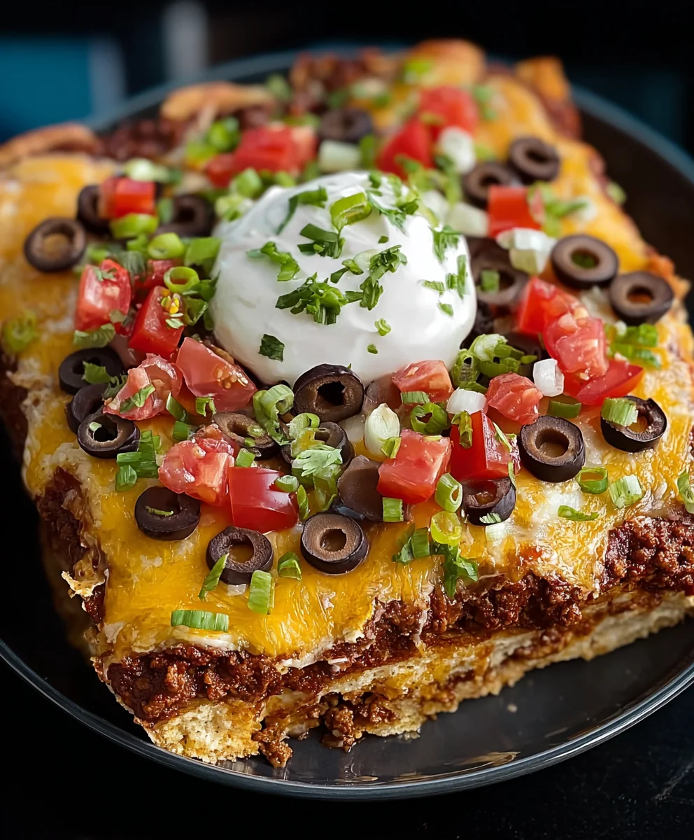 Easy Beef Layered Taco Bake Recipe