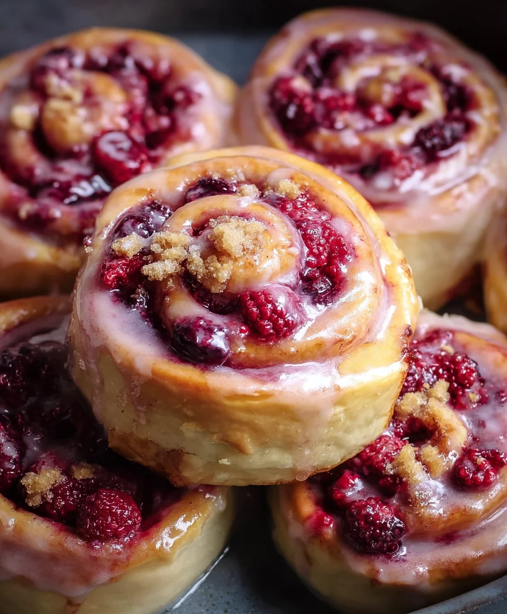 Soft Gooey Blackberry Raspberry Sweet Rolls