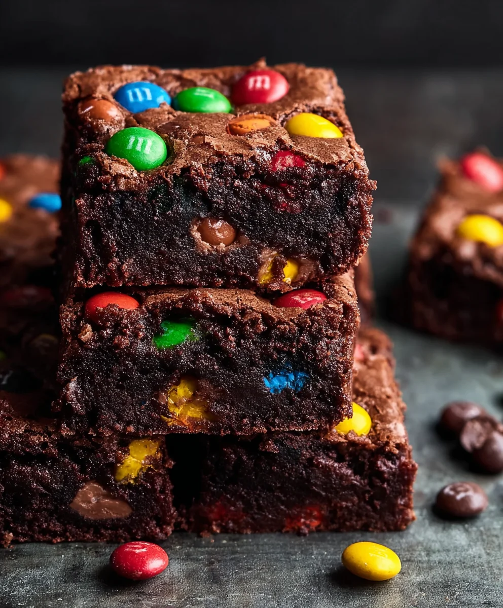 Easy Chocolate M&M Brownies-Simple & Delicious