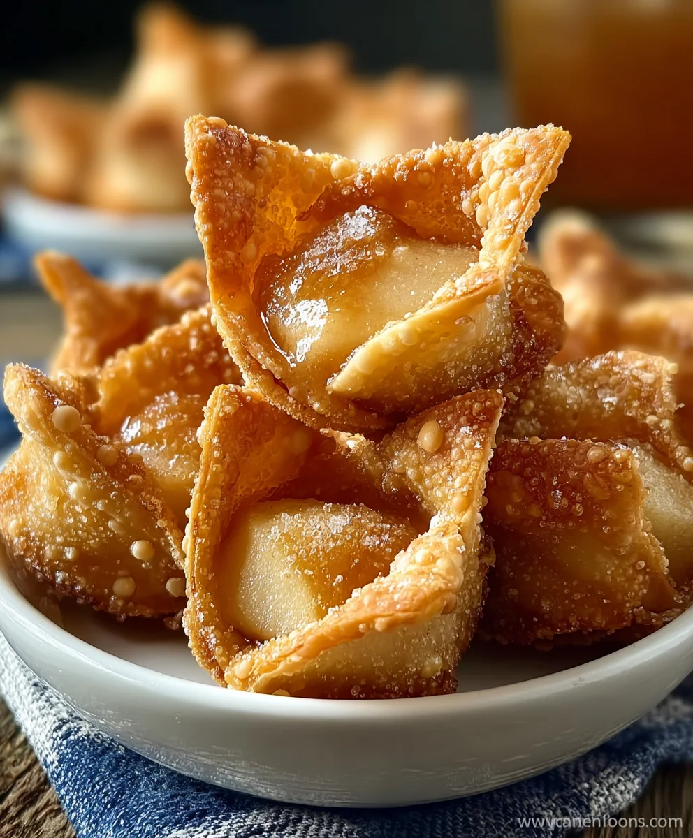 Crispy Wonton Apple Pie Bites - Easy Dessert