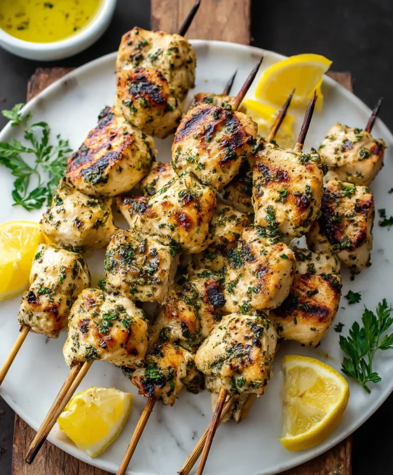 Lemon Herb Beef Skewers- Easy Grilled Recipe