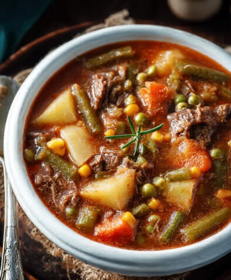 Mom’s Old-Fashioned Vegetable Beef Soup Recipe