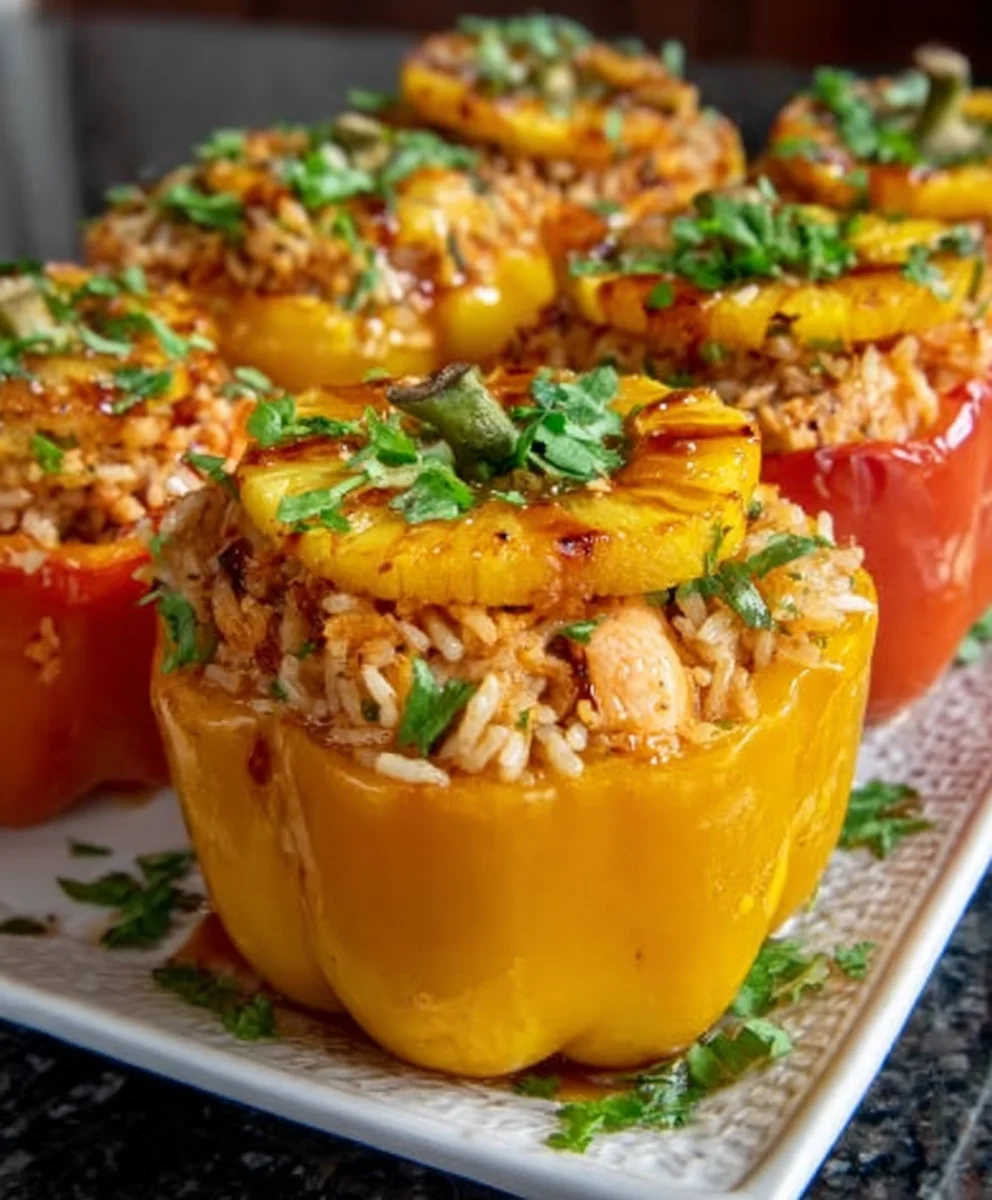 Teriyaki Pineapple Chicken Stuffed Peppers Recipe