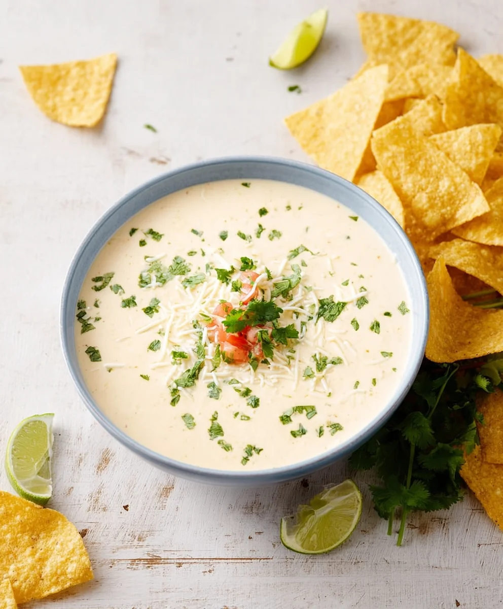 Easy Crockpot White Queso Dip - Creamy & Delicious