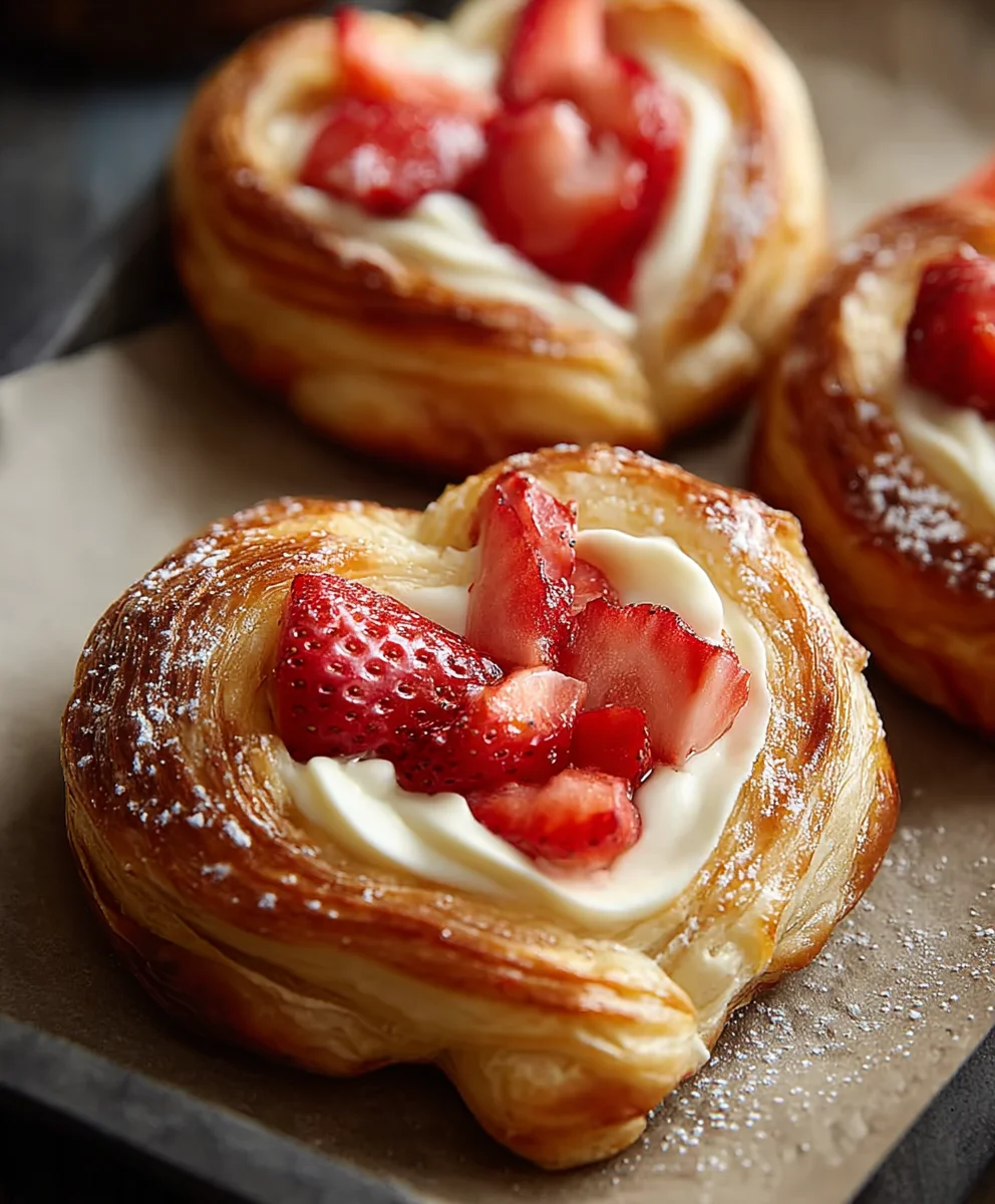 Easy Strawberry Cream Danish Recipe - Delicious Pastry
