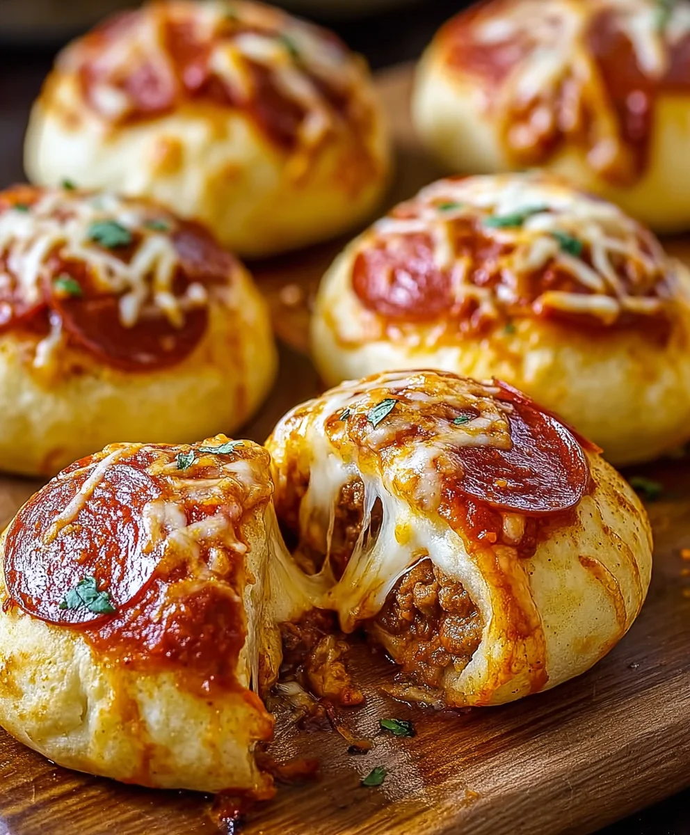 Cheesy Beef Beef Pepperoni Pizza Bombs- Easy Recipe