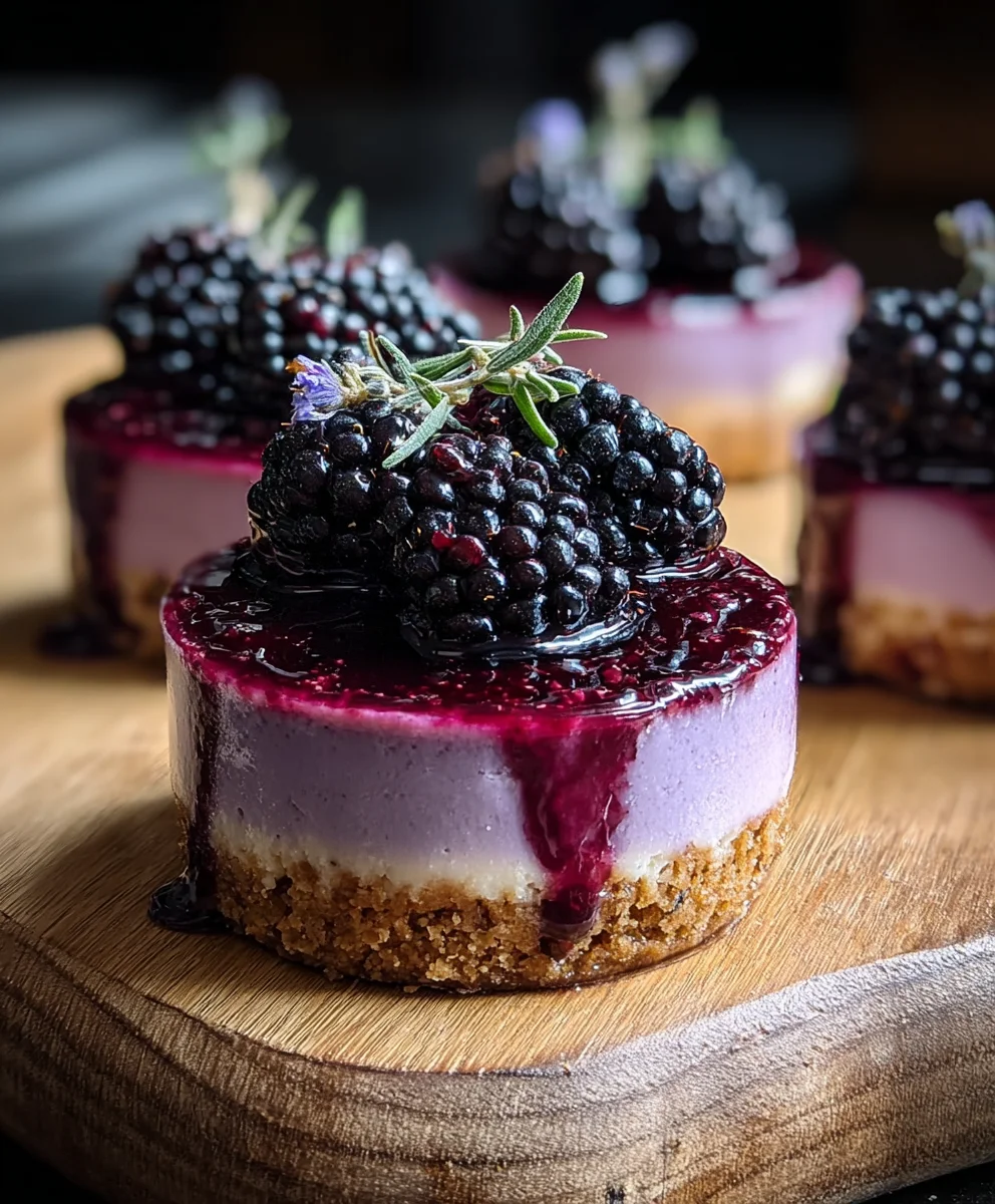 Luscious Blackberry Lavender Cheesecakes-Easy Recipe