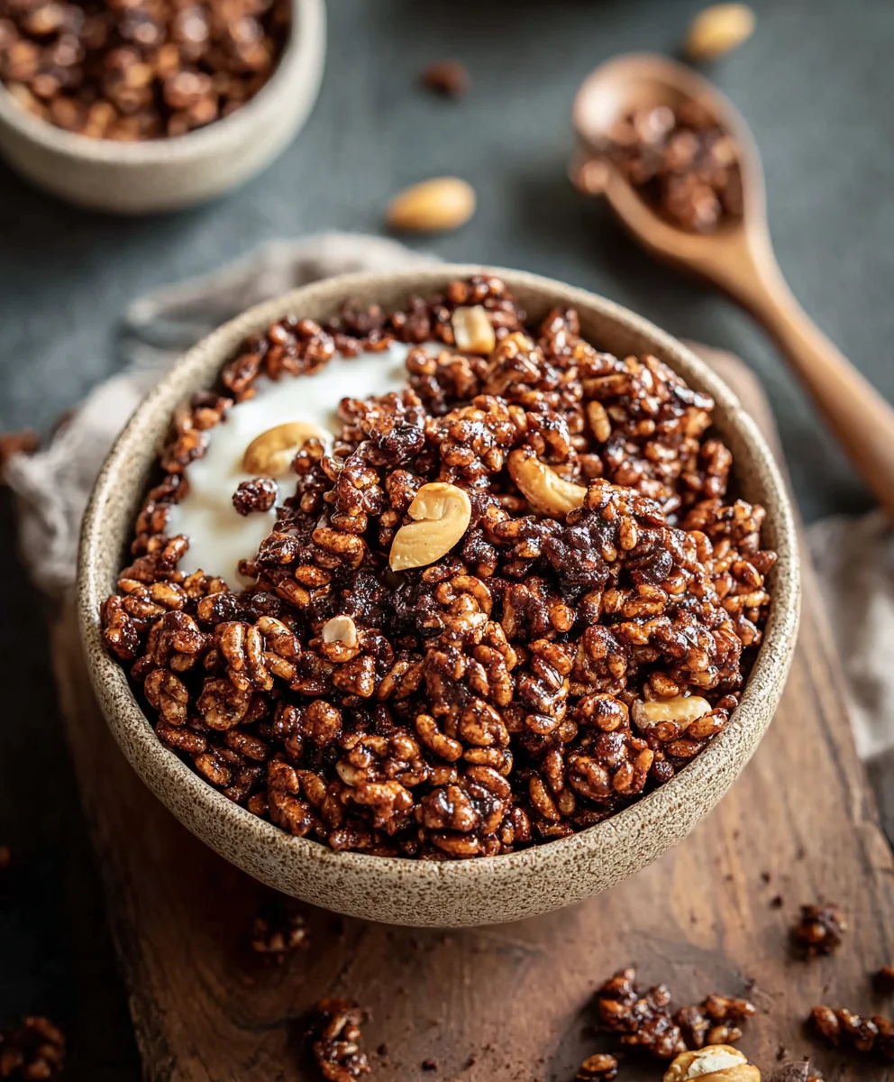Healthy Crispy Chocolate Puffed Rice Cereal-Low Sugar