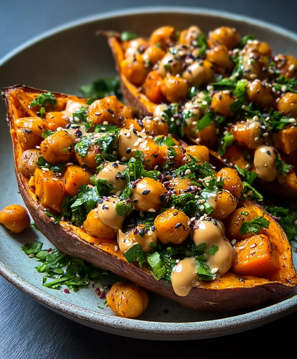 Sweet Potatoes Tahini Butter Chickpeas Recipe
