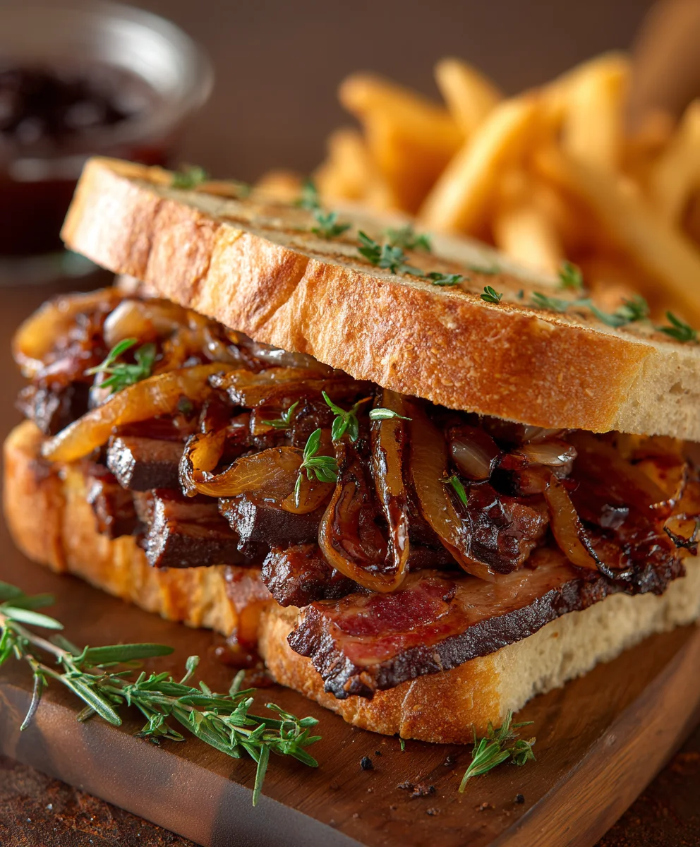 Best Beef Beef Bacon Sandwich Caramelized Onion Recipe