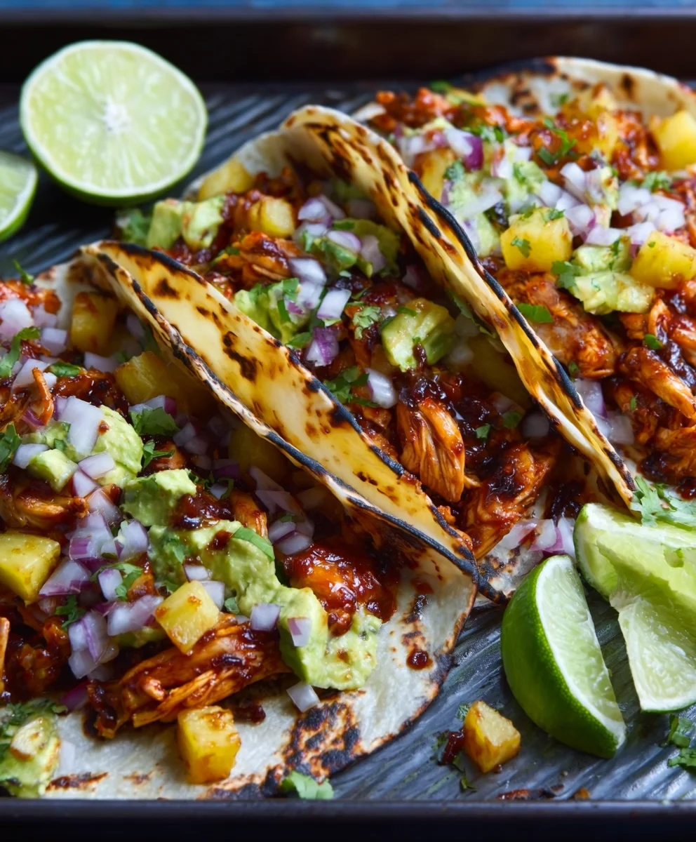 Easy One Pan Chicken Pineapple Tacos Recipe