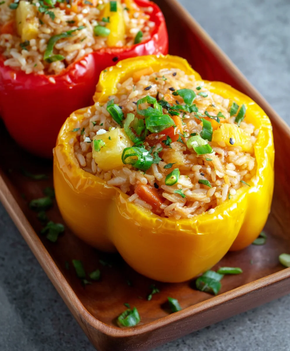 Teriyaki Pineapple Chicken Stuffed Peppers Recipe