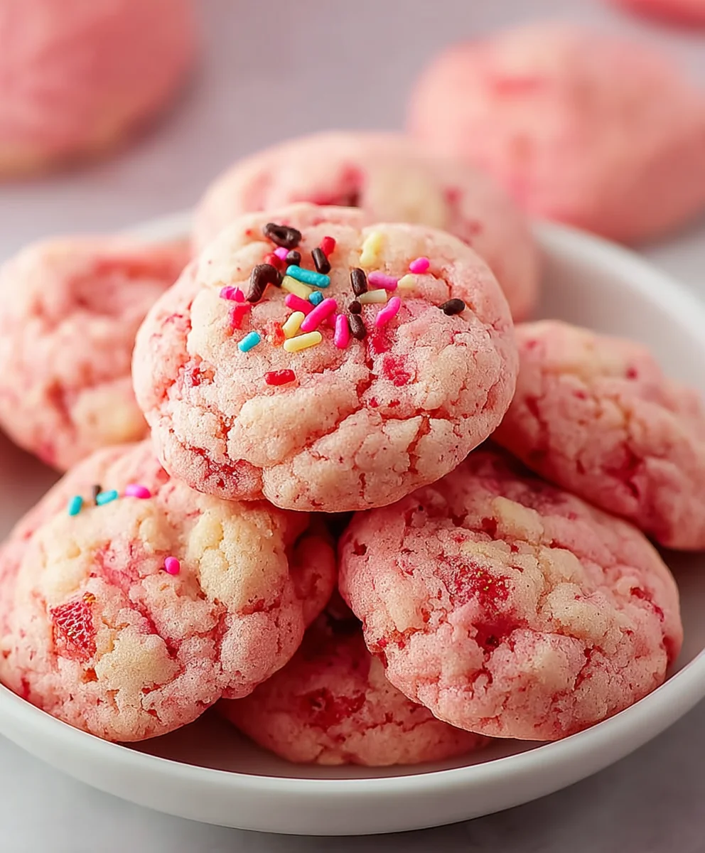 Easy Strawberry Cake Mix Cookies - Quick & Delicious