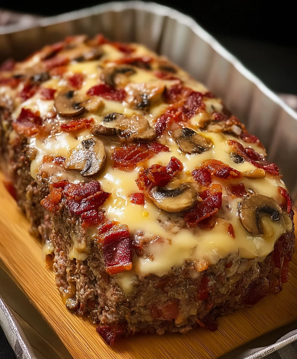 Beef Beef Bacon Mushroom Swiss Meatloaf Recipe