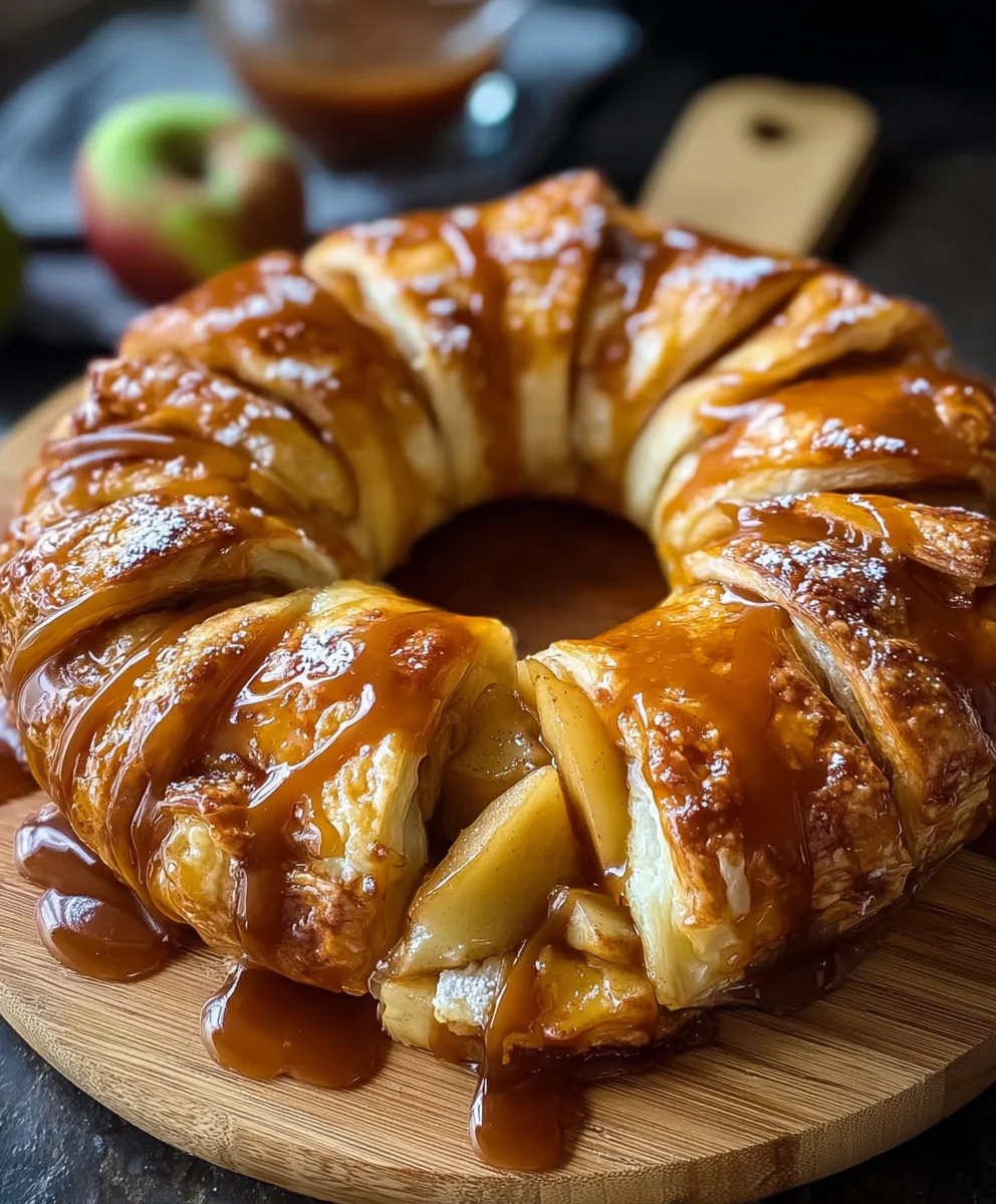 Caramel Apple Cream Cheese Crescent Ring Recipe