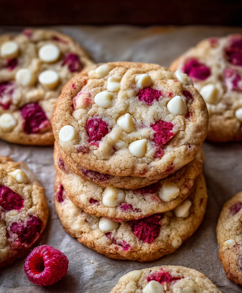 Raspberry White Chocolate Cookies-Easy Delicious Recipe