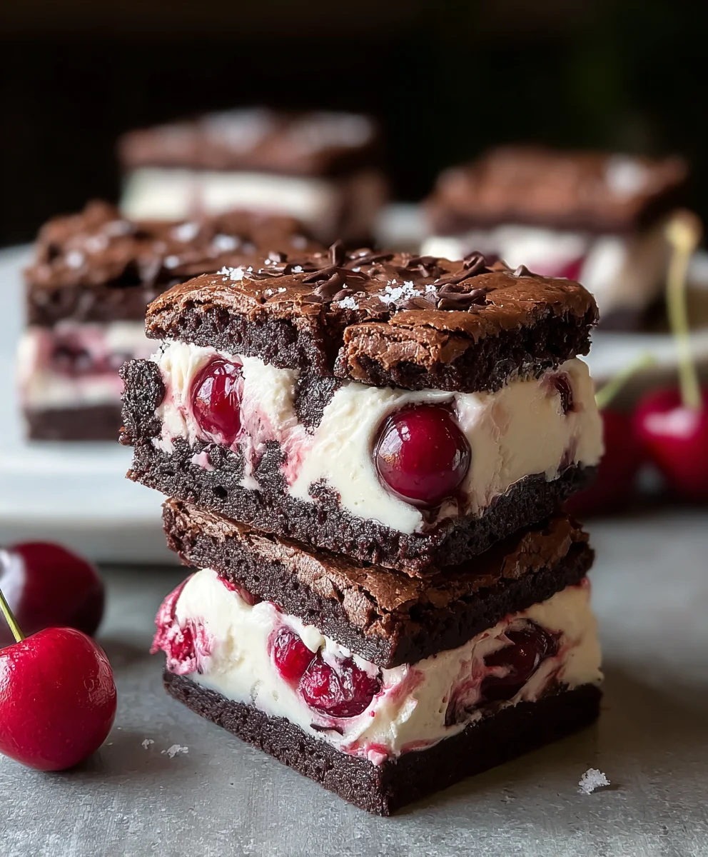Cherry Brownie Ice Cream Sandwiches-Delicious Treat