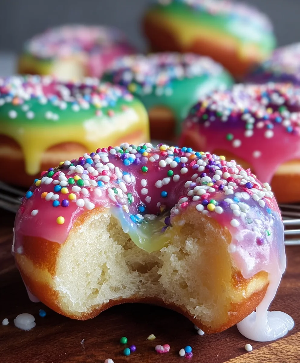 Rainbow Doughnuts- Fun Filled Baked Treats