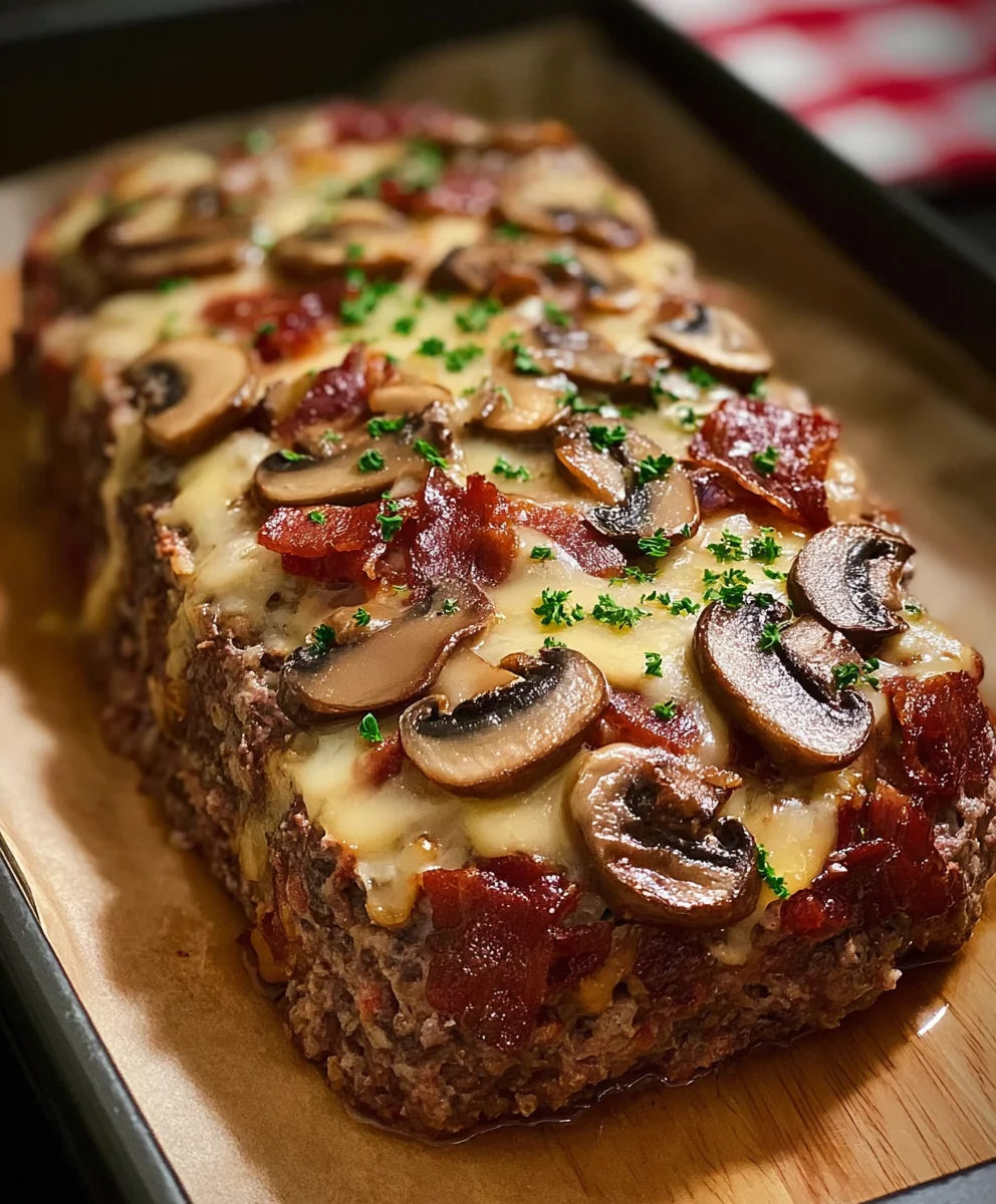 Beef Beef Bacon Mushroom Swiss Meatloaf Recipe