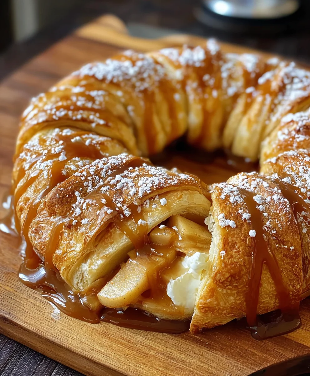 Caramel Apple Cream Cheese Crescent Ring Recipe