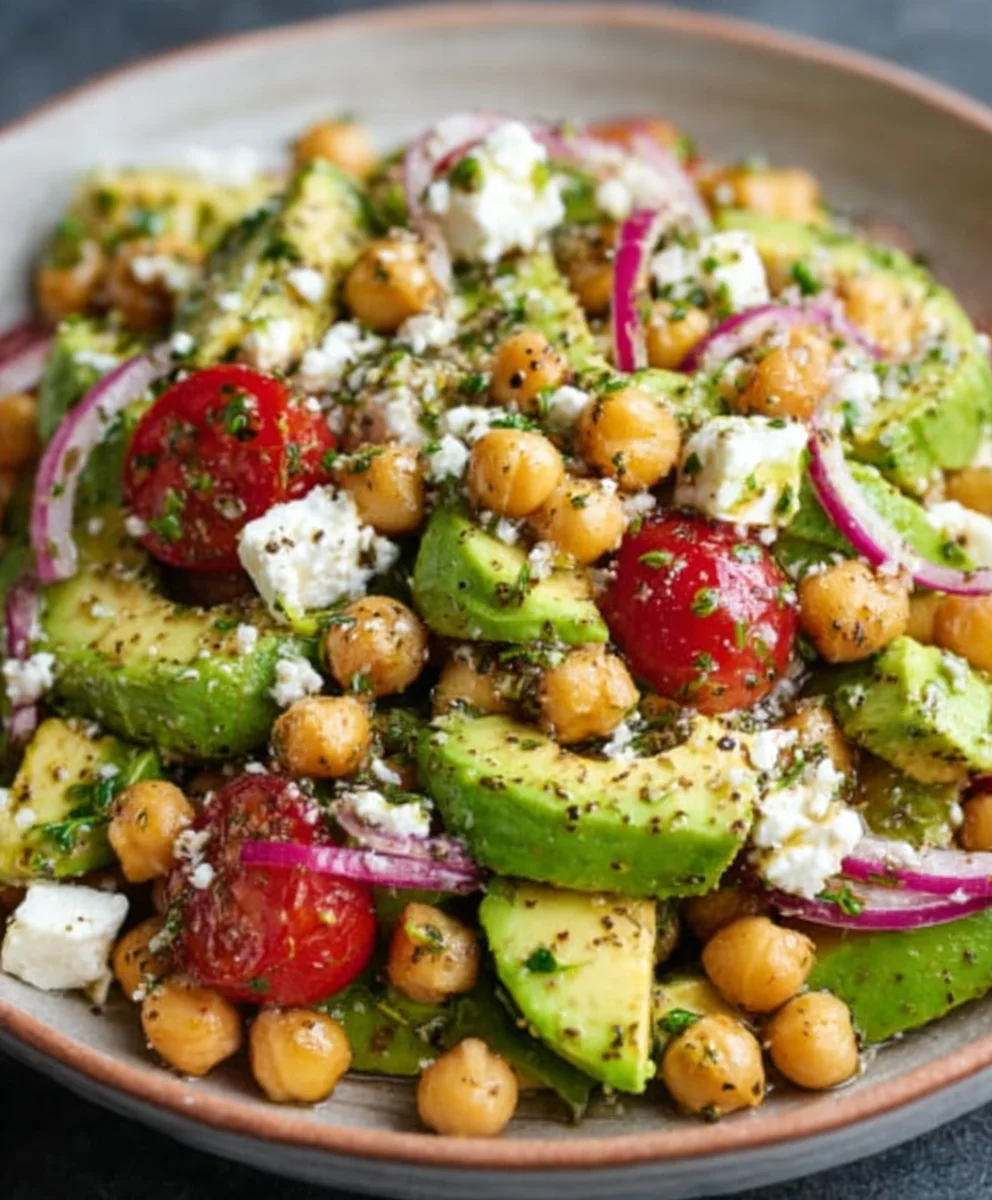 Chickpea Feta Avocado Salad - Fresh & Easy Recipe