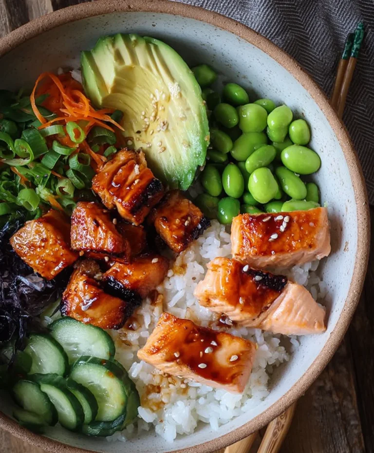 Gluten-Free Teriyaki Salmon Sushi Bowl Delight